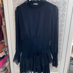 Unique black mini dress